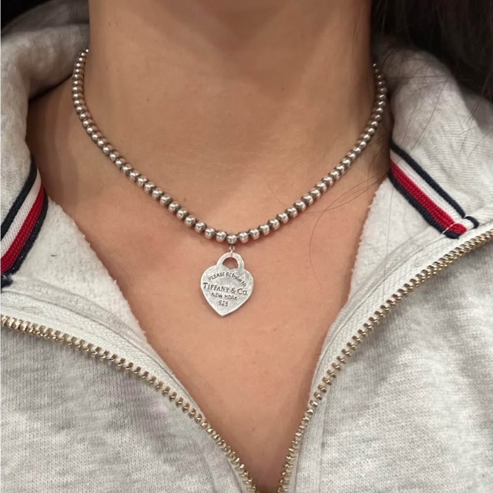 Silver Heart Tag Necklace